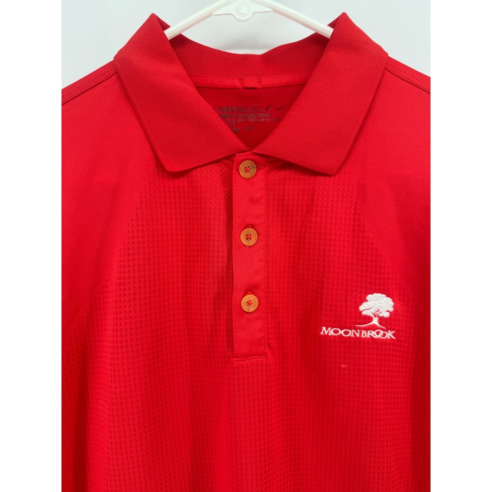 Nike Golf Red Moon Brook Logo Dri-FIT Polo Shirt‎ Men's XL Wicking Outdoor